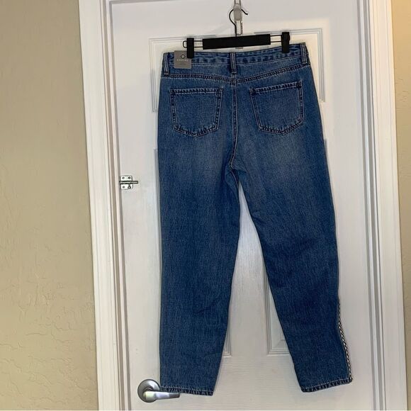 Empyre Eileen Mom Jeans Checkerboard Side Stripes Size 7 - Picture 12 of 12